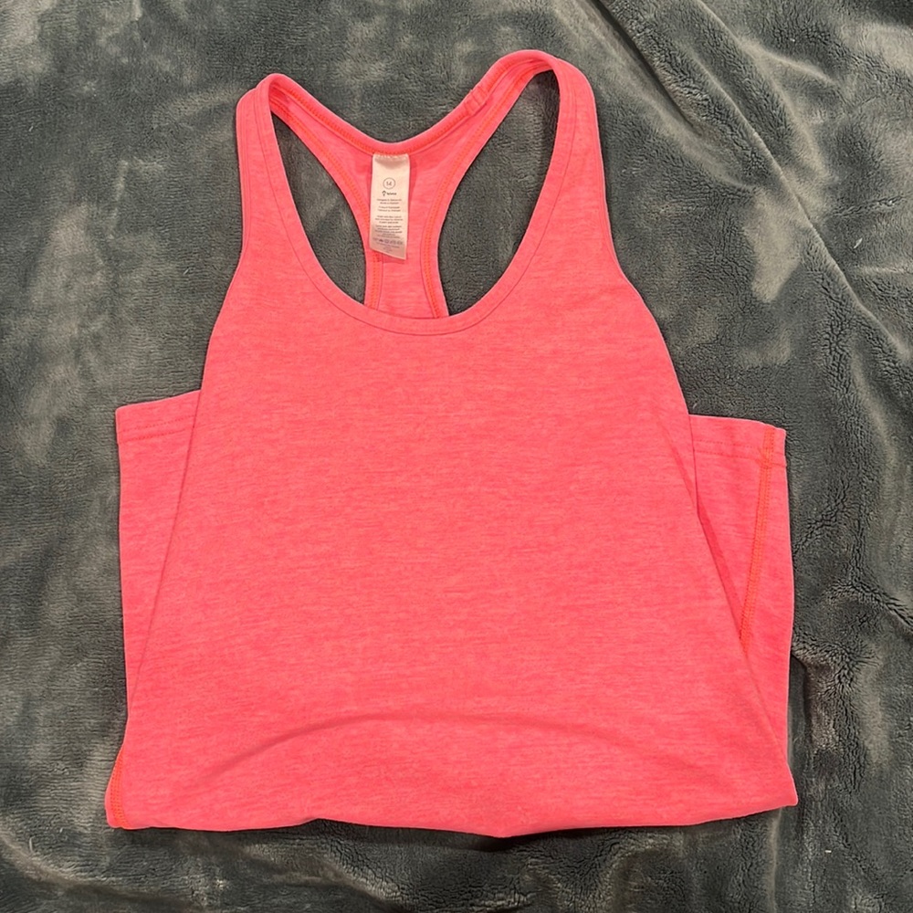 Coral pink workout racer back tank top